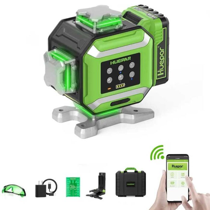 Лазерний рівень Huepar DP04CG-BT 4D (сервоприводи)