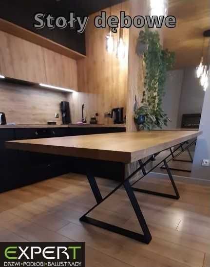 Stół dębowy rozkładany LOFT Skandynawski lite drewno