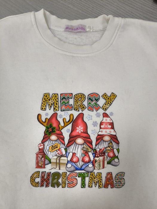 Новорічний білий теплий світшот