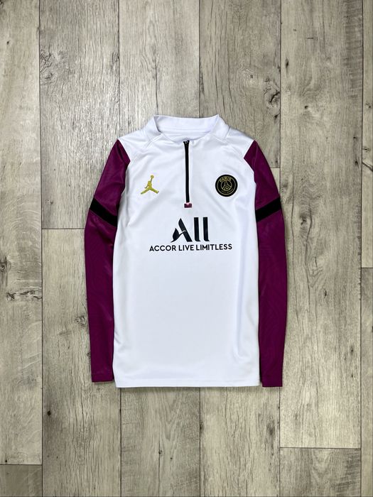 Jordan PSG кофта лонгслив S размер футбольная белая с принтом