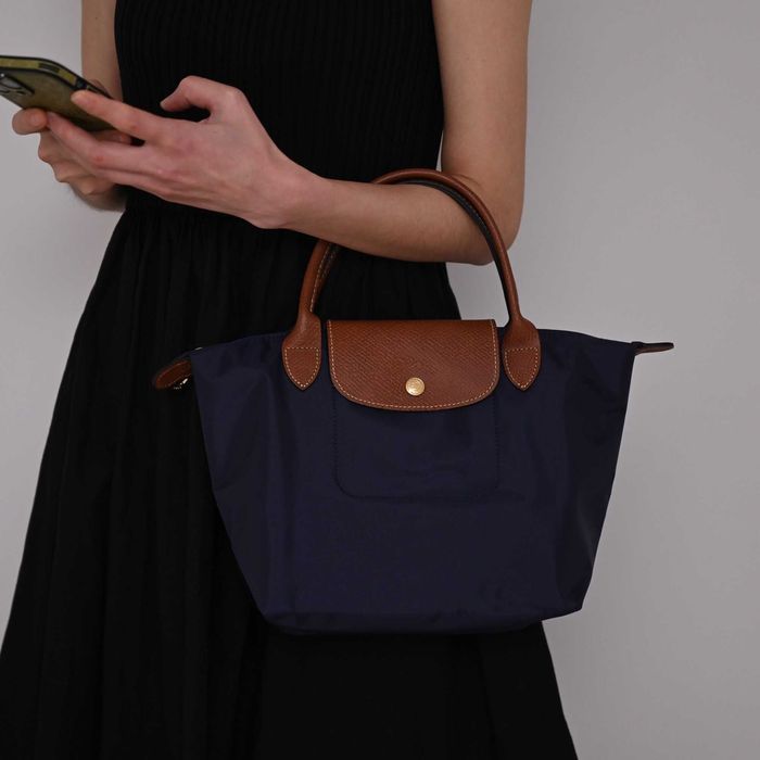 Longchamp granatowa modna duża torba ręczna