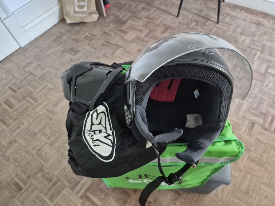 Capacet mota mochila