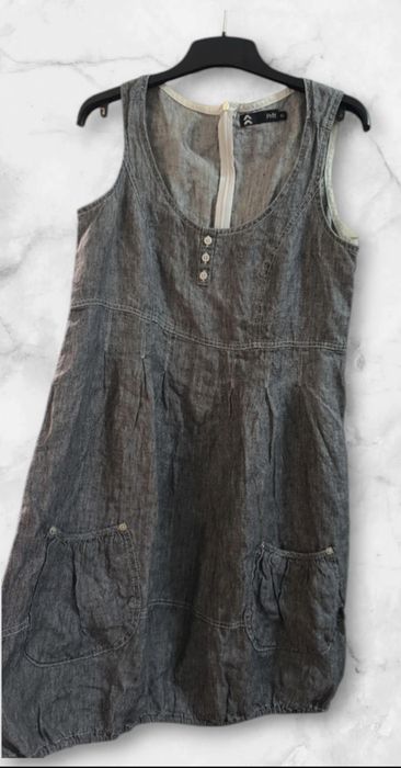 Sukienka 100% len, z kieszeniami.