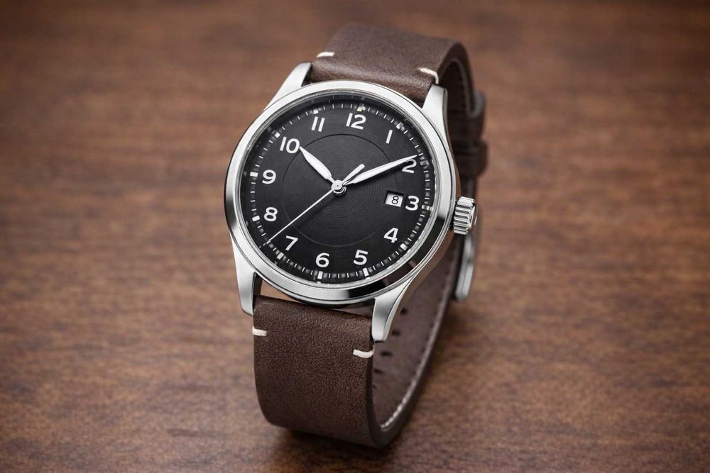 Pasek skórzany ciemny brąz 22mm