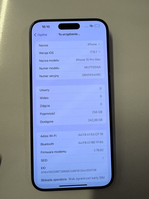 JAK nowy Apple iPhone 15 Pro Max 256GB w 100% sprawny