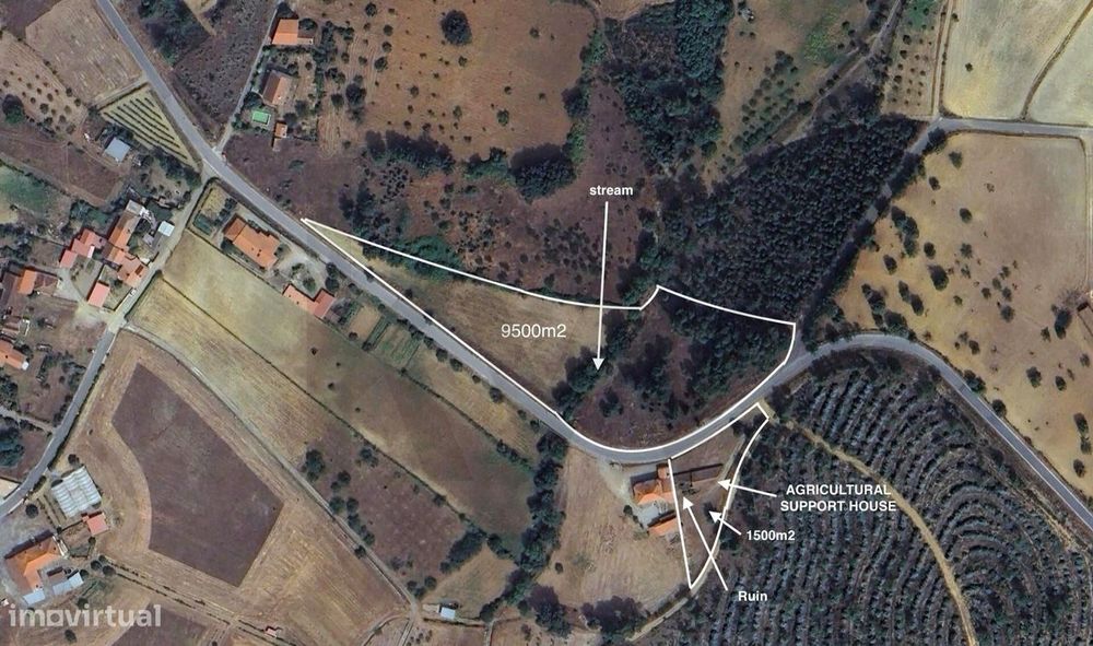 Dois Terrenos em Enxames – Fundão | 11.000m2 com Ruína, Palheiro e Ri