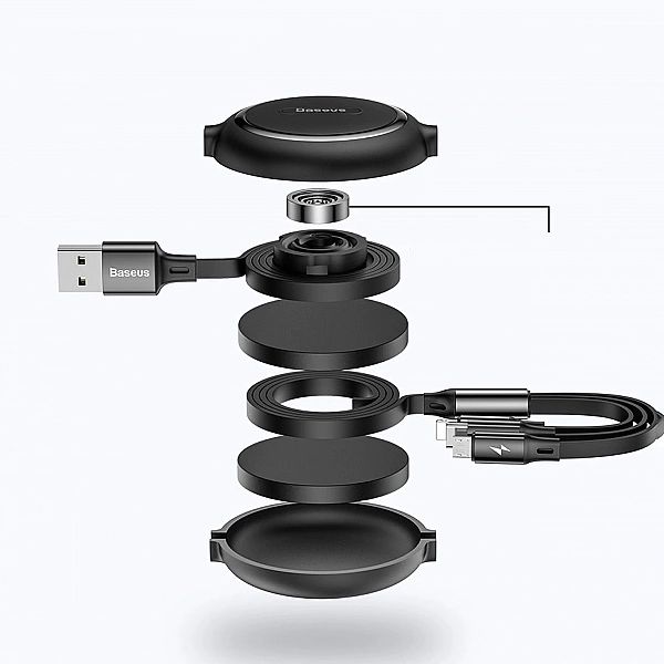 Baseus Golden Loop rozwijany kabel 3w1 USB - micro USB / Lightning / U
