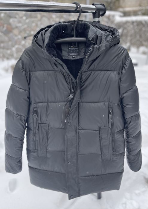 50 рр Зимова чоловіча куртка  вініл подовжена на хутрі