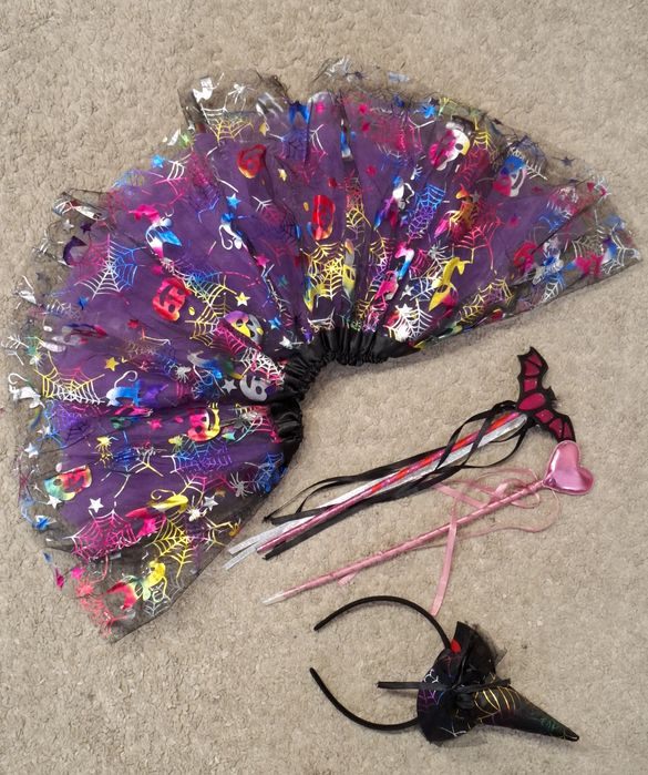 Strój karnawałowy, bal przebierańców, r. 116, wróżka, wiedzma, różdżki