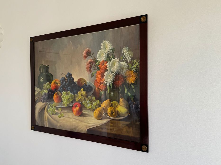 Large Old Antique Frame with Paper Print