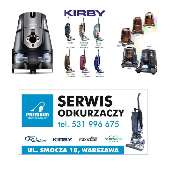 Serwis naprawa odkurzaczy KIRBY Rainbow Roboclean  Vorwerk iRobot