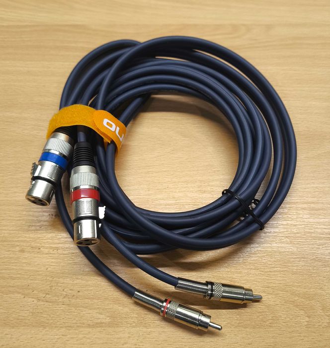 Tisino Podwójny kabel XLR na RCA cinch mikrofonowy 3m [2476]