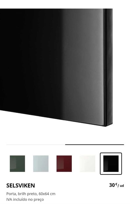 Porta preto brilho Selsviken p/ Bestå (60 x 64)