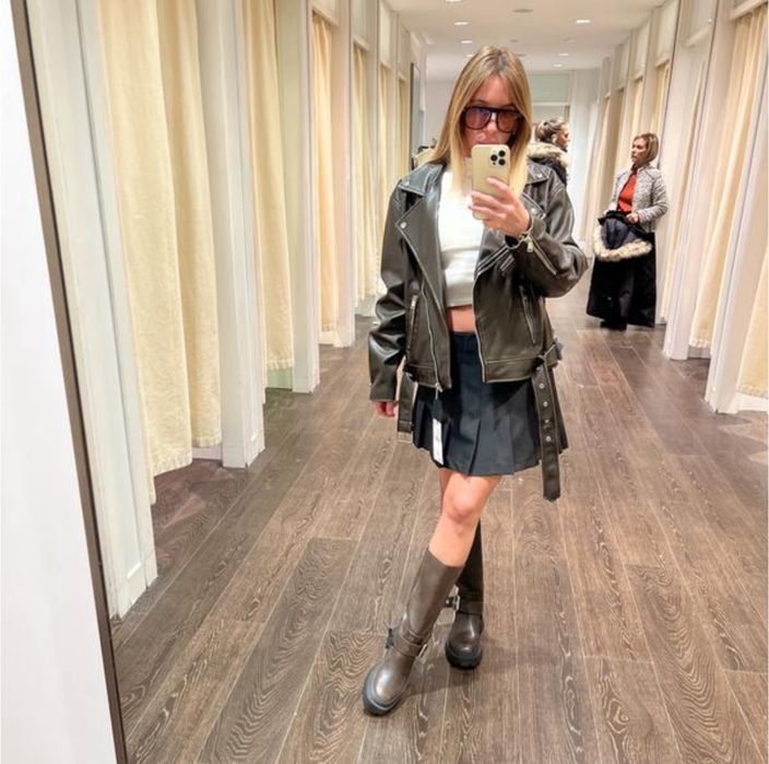 Модна куртка байкерська Zara косуха М