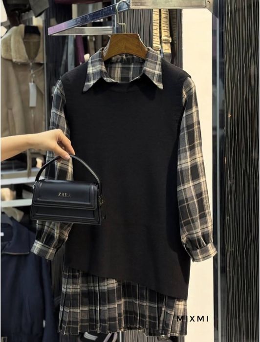 Комплект трійка рубашка+спідниця+жилет