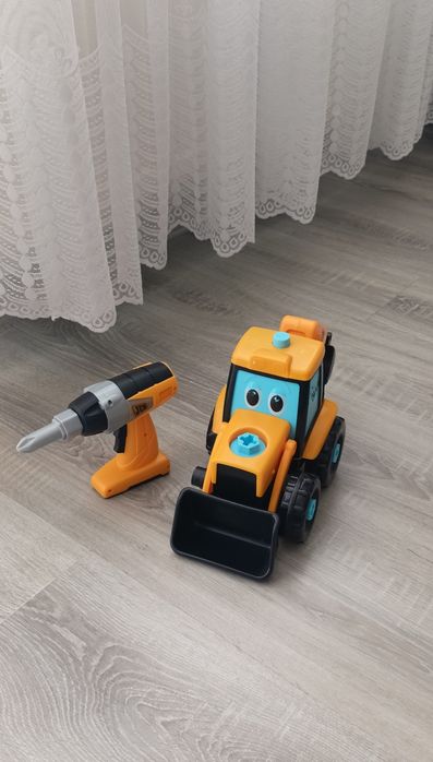 Koparka Koparko Ładowarka Moje Pierwsze JCB Odkręcane Śruby Wiertarka Wkrętarka Teamsterz