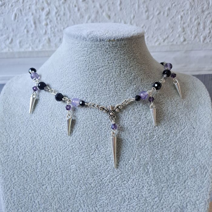 Naszyjnik kolczyki zestaw handmade stal chirurgiczna