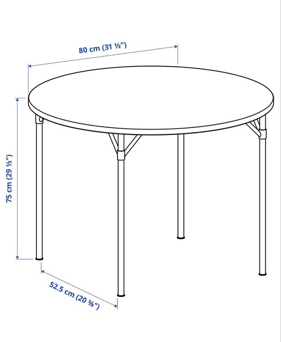Mesa redonda Ikea GROTAN castanha e preta