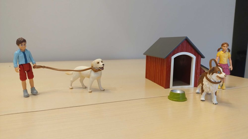Schleich: Dog Kennel i Spacer z psem rasy Labladar Retriever