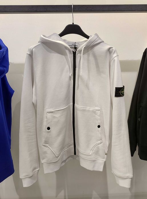 Худі STONE ISLAND 61620 Full-Zipper Hooded Sweatshirt White SI0130-WT