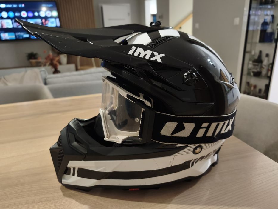 Kask motocyklowy cross enduro + gogle renomowanej firmy IMX rozmiar M