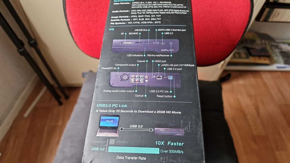 Asus OPlay estação multimédia/NAS,Wifi, Rede ,USB 3,leitor cartões,USB