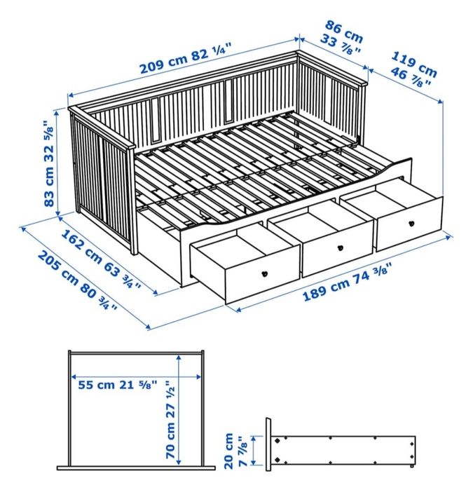 Cama dupla Hemnes branca IKEA