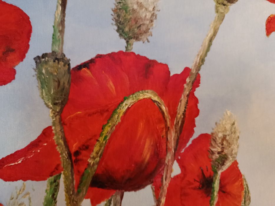 Duży obraz olejny Maki