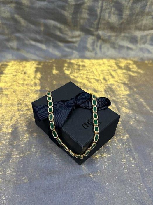 Naszyjnik modowy APM Monaco z zielonego malachitu