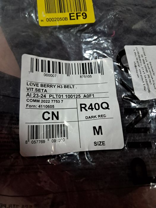 Pinko pasek love Berry h3 belt skórzany bordowe ciemnoczerwony nowy z