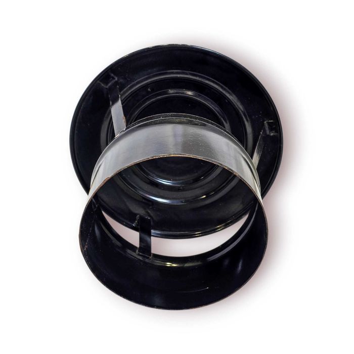 Chapéu Chaminé Antigo Metal Esmaltado Preto – 26 cm
