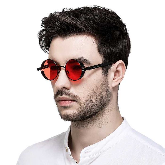 Okulary przeciwsłoneczne okrągłe lenonki steampunk retro punk - STEAM.