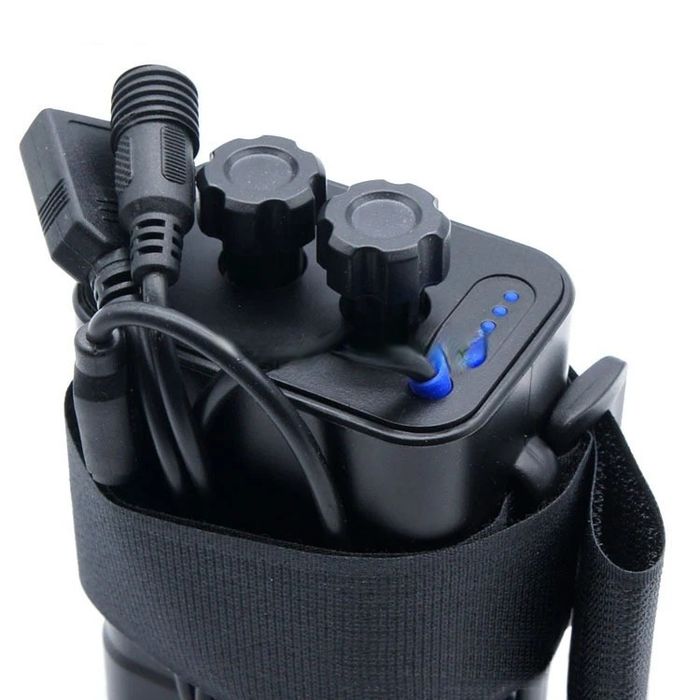 Водонепроникний батарейний блок на 6 акум. 18650 з кабелем USB DC 8.4