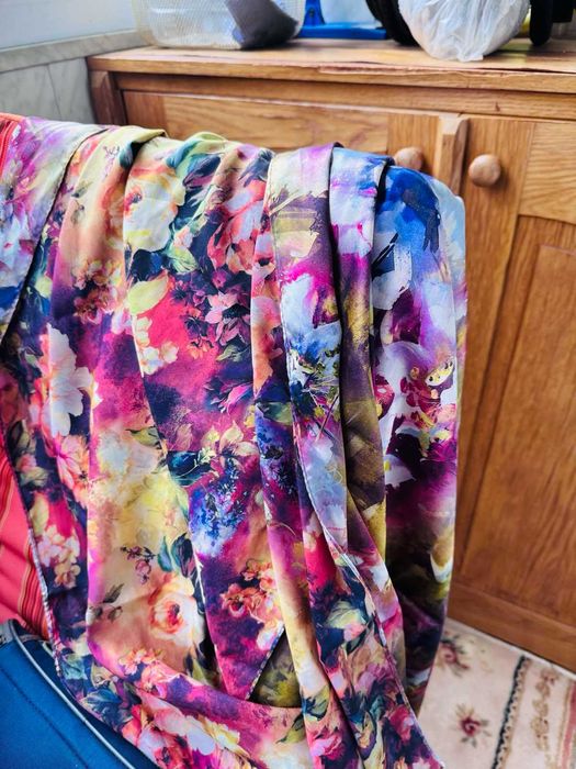 Женский палантин, 180×70 см, шелк+вискоза, яркий и роскошный!