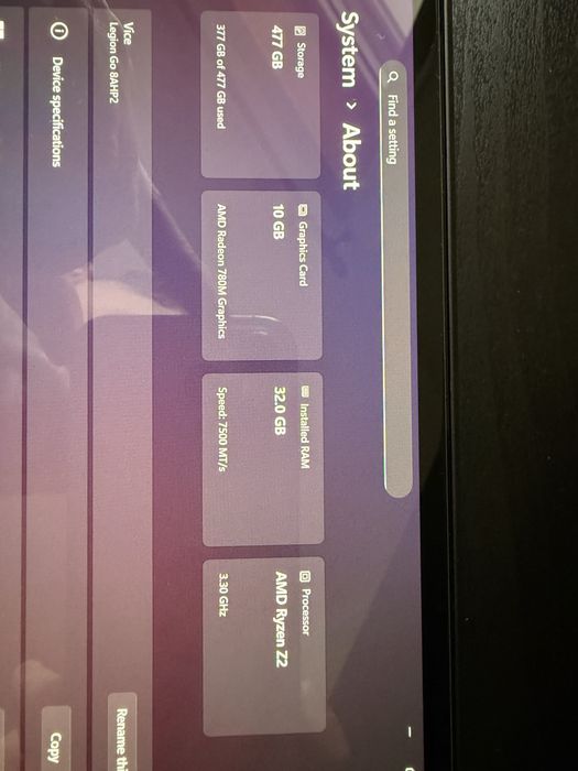 Lenovo Legion Go 2 Z2 - Como Nova! (512 GB SSD - 32 GB RAM)