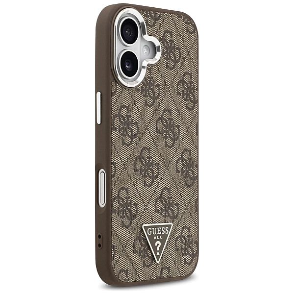 Etui Guess 4G Triangle Logo MagSafe na iPhone 17 - brązowe