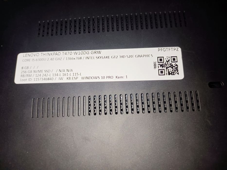 Laptop Lenovo ThinkPad T470