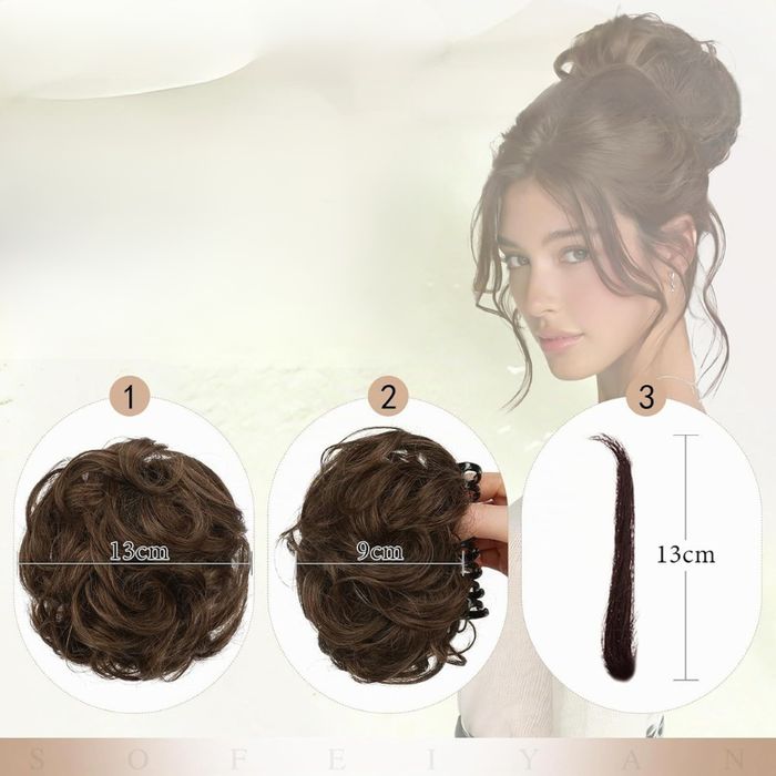 Kok Damski z Naturalnych Włosów na Klamrze Czekoladowy Brąz Chignon