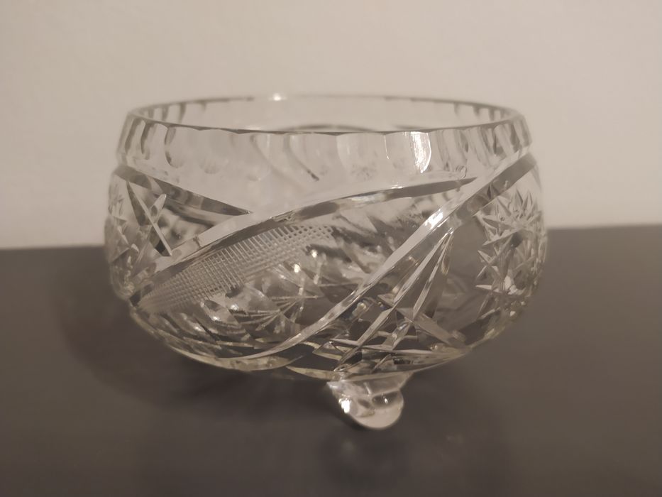 Miseczka miska patera na nóżkach kryształowa kryształ