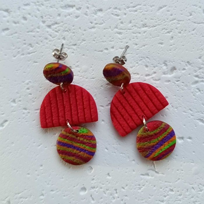 Kolczyki z gliny polimerowej - "Frida I" - handmade
