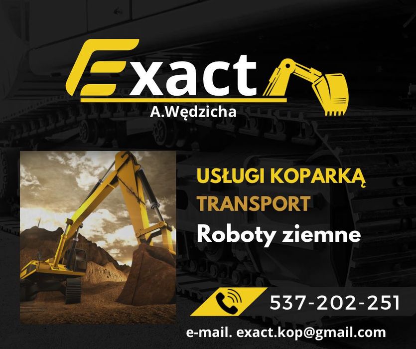 Prace ziemne, usługi koparką, minikoparką, transport, parkingi, drogi