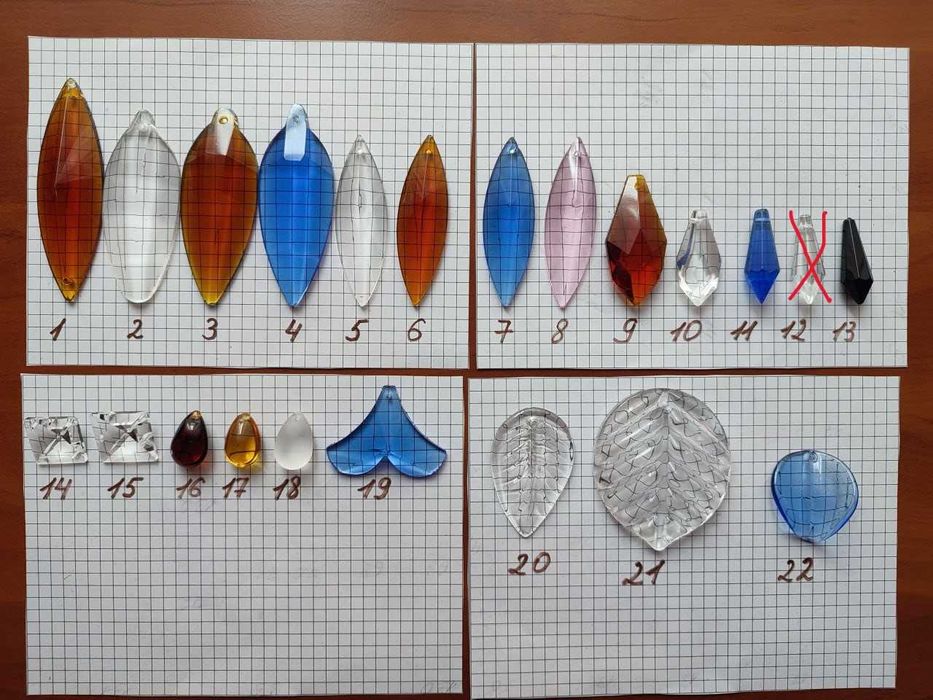 Подвески для люстры, бра, для поделок (стекло, пластмасса)