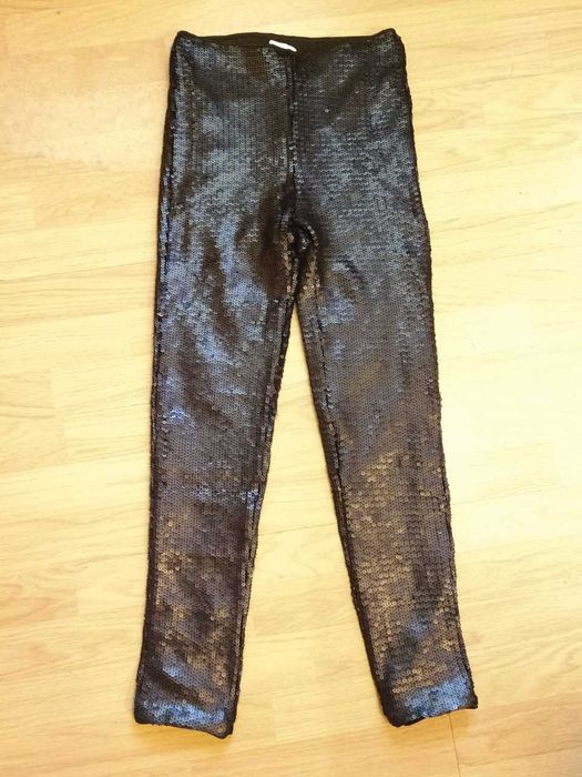 Леггінси H&M пйаєтки Яскраві штани  НОВІ лак кожу блеск паетки лосіни