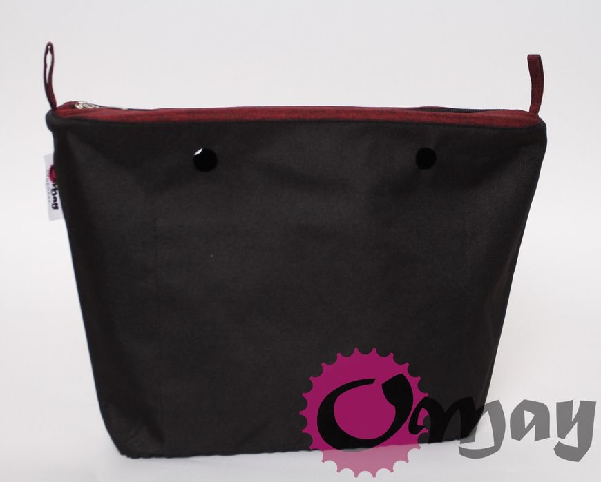 Czarny organizer do OBAG STANDARD len czerwony 2 kieszenie wkład OMAY