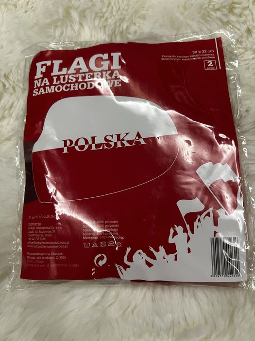 Flagi na lusterka samochodowe Polska (2) + flaga 30x46