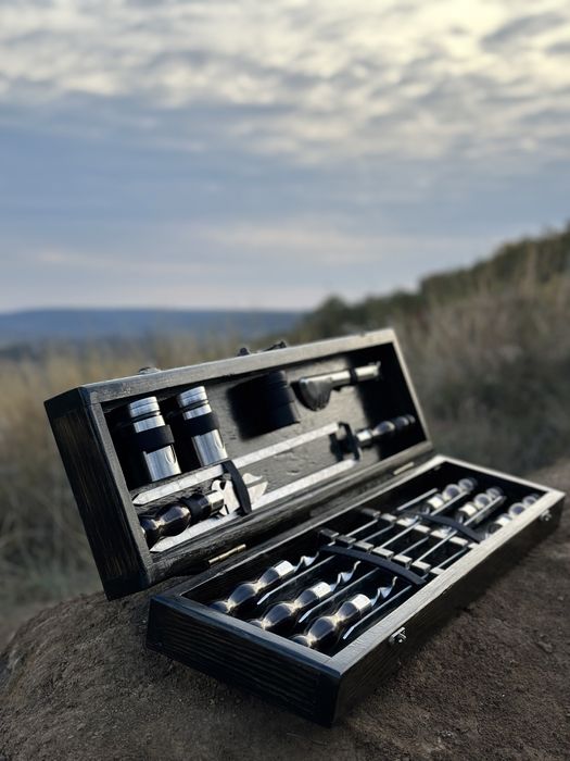 Шампура в деревянном кейсе, Подарочный набор