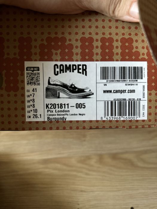 Шкіряні НОВІ туфлі лофери Camper pix london 41 розмір