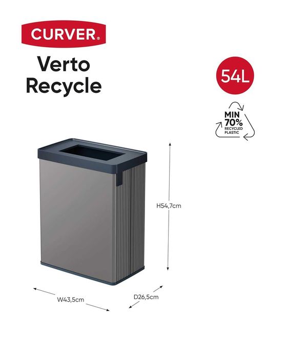 CURVER Verto Kosz do recyklingu składany podwójne przegrody 54 L