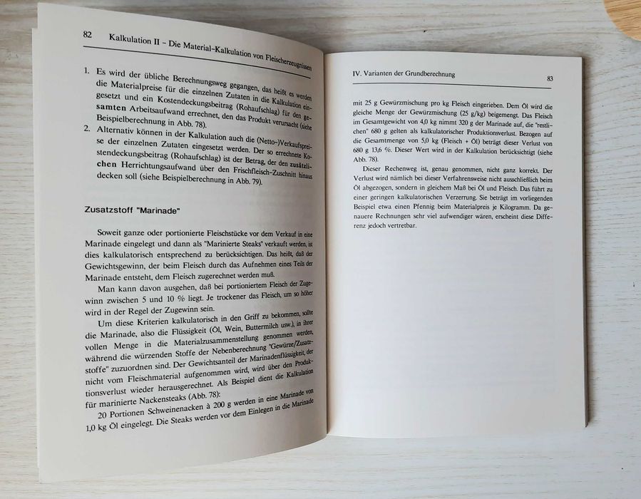 Grundwissen der kalkulation ll: Kalkulation von Fleischerzeugnissen