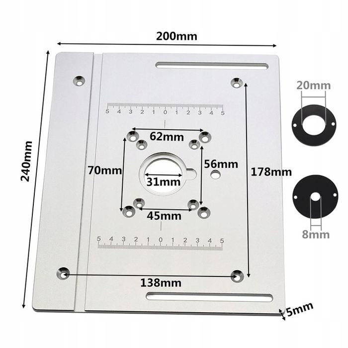 Aluminiowa Płyta Do Stołu Frezarki Z Prowadnicą Ukośną I Płotem Przesu